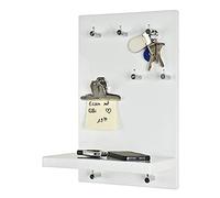 HAKU Teclado cromo, blanco, MDF, metal - Dim.: AN 25 cm x AL 40 cm x P 17 cm, Estilo: Moderno