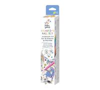 Haku Yoka 6303068 - Juego de ceras, rollo de pintura de unicornio, 12 tizas de colores con página autoadhesiva para colorear, para niños a partir de 3 años