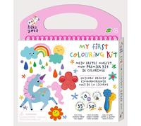 Avenir Haku Yoka Unicorn Friends My First - Kit de coloración para colorear con 6 ceras de abeja sonrientes, certificado FSC