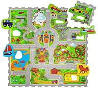 Hakuna Matte Alfombra Infantil Puzzle Diseño Coches 120x120 cm
