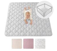 Hakuna Matte Alfombrilla de juego acolchada grande de 50 x 50 pulgadas, extra gruesa de 0.6 pulgadas, suave para recién nacidos en un hermoso diseño escandinavo, tapete de juego para bebés con
