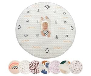 Hakuna Matte Manta acolchada para bebé de 150 cm - extra gruesa de 1,5 cm y suave alfombra para gatear en bonito diseño unisex - Alfombrilla de juego para bebé con base antideslizante para gatear y