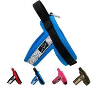 Hakusan - Arnés Just Fit Dragon para perro, hecho a mano, seguro, sin estrés, con un solo toque, fácil de poner y quitar, reflector, útil centlar, 1 perro pequeño y mediano, negro x turquesa
