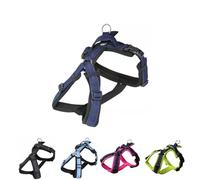 Hakusan - Arnés para perro Zero tipo mezclilla, seguro, no se asfixia, difícil de desconectar, gran ajuste, fácil de poner y quitar, ajustable, reflector, XL, perro grande, mezclilla