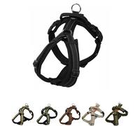 Hakusan - Arnés para perro Zero tipo Ranger, seguro, sin asfixia, difícil de desconectar, gran ajuste, fácil de poner y quitar, ajustable, reflector, XL, perro grande, bicolor negro x negro