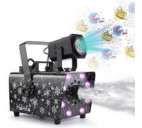 HAKUTA Máquina de Nieve 800W, 8 LED RGB + 13 Colores con Proyector Luces | Proyección LED con 6 Patrones, 4 Modos, 900ml, Luces y Nieve Funcionan por Separado, para Navidad, Halloween y Bodas