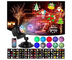 HAKUTA Proyector LED Efecto Ola Oceánica HD con 10 Diapositivas HD (Ola Oceánica 3D + Patrones) y Control Remoto para Navidad, Año Nuevo, Cumpleaños, Halloween, Acción de Gracias