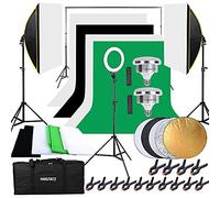HAKUTATZ® Juego de Estudio fotográfico Profesional Studio lámpara Studio Sets Sistema de Fondo lámpara Trípode Softbox fotografía con Funda