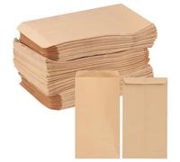 HAKZEON 300 sobres pequeños marrones, sobres de papel kraft de 9 x 16 cm para monedas, salarios, joyas, almacenamiento clasificado de sellos