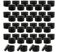 HAKZEON 48 latas de velas negras de 4 onzas con tapas, tarros vacíos para velas, recipientes de metal para hacer velas, proyectos de arte y manualidades