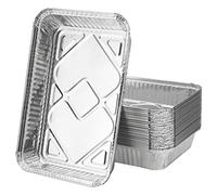 HAKZEON Paquete de 30 bandejas grandes de aluminio de 32 x 26 x 6 cm, 3500 ml, recipientes de papel de aluminio para barbacoa, cocinar, hornear, asar y asar