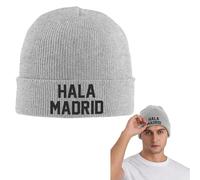HALA Madrid Letras Gorra de Punto cálida Gorra de Moda Gorro de topete otoño Invierno para Exteriores Gorros para Adultos Unisex