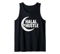 Halal Hustle Media Luna Árabe Islámica Camiseta sin Mangas