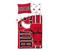 Halantex Baloncesto Chigago Baloncesto Bulls - Juego de cama funda nórdica de 140 x 200 cm con funda de almohada de 70 x 90 cm - 100% poliéster multicolor