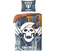 Halantex Call of Duty Black Ops COD-5530BL - Juego de ropa de cama (140 x 200 cm, funda de almohada, ropa de cama infantil + mochila, 100% algodón, certificado Oeko-Tex), color gris