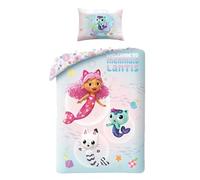 Halantex Gabby's Dollhouse Casa Muñecas Sirenita - Bienvenido a Mermaid Landis - Juego de cama infantil 100 x 135 cm, 100% algodón Oeko-Tex - Multicolor