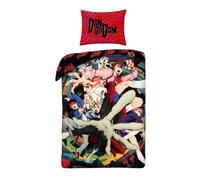 Halantex Juego de cama DanDaDan con personajes Anime - Funda nórdica de 140 x 200 cm con funda de almohada de 70 x 90 cm - 100% poliéster multicolor