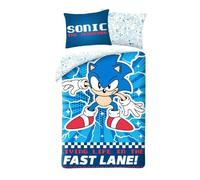 Halantex Juego de cama Sonic The Hedgehog Sonic - Funda nórdica de 140 x 200 cm y funda de almohada de 70 x 90 cm - 100% algodón, multicolor