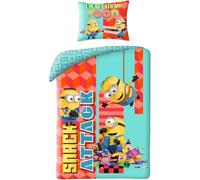 Halantex Juego de cama Minions de Gru, mi villano favorito Stuart Bob Kevin, funda nórdica de 140 x 200 cm y funda de almohada de 70 x 90 cm, 100% poliéster multicolor