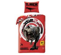 Halantex Jurassic Dinosaurios T-Rex Cover Mission - Juego de cama funda nórdica de 140 x 200 cm con funda de almohada de 70 x 90 cm - 100% poliéster multicolor