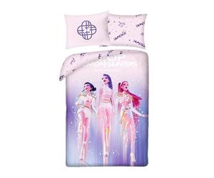 Halantex K-Pop Demon Hunters Huntrix - Juego de funda de edredón individual, color rosa y morado
