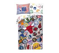 Halantex LOGHI SQUADRE NBA TEAM Basket Baloncesto - Juego de cama funda nórdica 140 x 200 cm con funda de almohada 70 x 90 cm - 100% poliéster multicolor