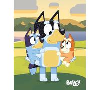 Halantex Manta polar BLUEY Bingo Bandit - 100% poliéster - Dimensiones 120 x 150 cm - Multicolor