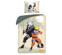 Halantex NARUTO 2 PERSONAGGI Naruto y Kakashi - Juego de cama de algodón - Funda nórdica de 140 x 200 cm y funda de almohada de 70 x 90 cm - Multicolor (NA-3267BL)