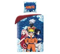 Halantex Naruto - Juego de Cama Funda Nórdica de 140 x 200 cm y Funda de Almohada de 70 x 90 cm 100% Algodón Multicolor