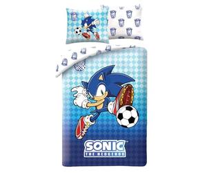 Halantex SONIC SOCCER - Juego de cama con funda nórdica de 140 x 200 cm y funda de almohada de 70 x 90 cm - 100% poliéster multicolor
