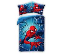 Halantex Spiderman Spiderman - Juego de ropa de cama - una funda nórdica de 140 x 200 cm y una funda de almohada de 70 x 90 cm - 100% algodón - Multicolor