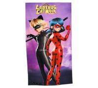 Toalla de playa para niños y niñas, 100% algodón, 70 x 140 cm (Ladybug Catnoir)