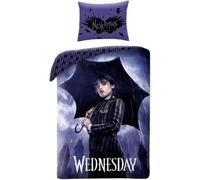 Halantex Wednesday día lluvioso - Funda nórdica 140 x 200 cm con funda de almohada 70 x 90 cm - 100% poliéster - Multicolor