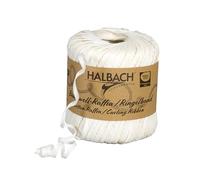 Halbach Bandas de seda de 4 mm de ancho y 100 m de longitud, para envolver regalos de 100% algodón, color: blanco natural