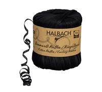Halbach Cinta de seda para rizar, ancho de 4 mm, longitud 100 m, sostenible, para envolver regalos de 100% algodón, color: negro
