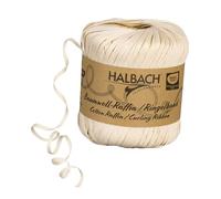Halbach Cinta de seda para rizar, ancho de 4 mm, longitud 100 m, sostenible, para envolver regalos de 100% algodón, color: crema