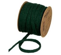 Halbach Cinta de Seda para Tejer (Vegana), Ancho: 8 mm, Longitud: 15 m, Hilo de Manguera rellenable con Alambre, para proyectos de Bricolaje y Placas de Nombre, Color: Verde Pino