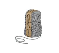 Halbach Cintas de Seda de algodón Reciclado | Ancho 5 mm Longitud 80 Metros | Hilo de algodón sostenible para macramé o Manualidades | Color: Gris