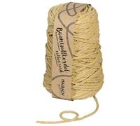 Halbach Cintas de Seda de algodón Reciclado | Ancho 5 mm Longitud 80 Metros | Hilo de algodón sostenible para macramé o Manualidades | Color: Amarillo pajizo