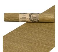 Halbach Seidenbänder Camino de Mesa de Papel, Ancho 25 cm, Longitud 1,80 m, Moderno, Lavable, decoración de Mesa Exterior Resistente a la Intemperie, Color: Natural