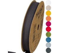 Halbach Seidenbänder Cinta de algodón, 20 mm x 20 m, 100% algodón, cintas para manualidades por metro, cinta de tela para decoración, manualidades, costura al bies, color: gris oscuro