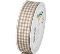 Halbach Seidenbänder Cinta de Cuadros, Poliéster, Lino, 25 mm