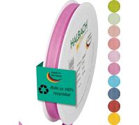 Halbach Seidenbänder Cinta de regalo | Ancho 10 mm Longitud 25 m | Cinta de lazo fabricada en Alemania | Cintas de regalo en variedad de colores y anchos, perfecta para envolver y decorar, color: rosa