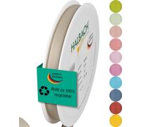 Halbach Seidenbänder Cinta de regalo | Ancho 10 mm Longitud 25 m | Cinta de lazo fabricada en Alemania | Cintas de regalo en variedad de colores y anchos, perfecta para envolver y decorar, color: lino