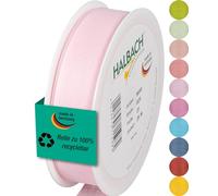 Halbach Seidenbänder Cinta de regalo | Ancho 25 mm Longitud 25 m | Cinta de lazo fabricada en Alemania | Cintas de regalo en variedad de colores y anchos, perfecta para envolver y decorar, color: rosa