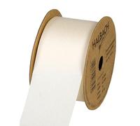 Halbach Seidenbänder Cinta de regalo con sutil brillo sedoso, aspecto de seda (vegano), crema, ancho 40 cm, longitud 10 m