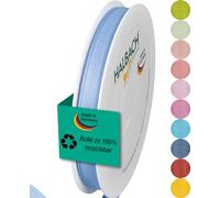 Halbach Seidenbänder - Cinta de regalo de 10 mm de ancho y 25 m de largo, fabricada en Alemania, en una variedad de colores y anchos, perfecta para embalaje y decoración, color: azul cielo