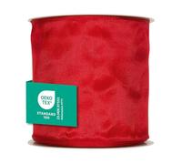 Halbach Seidenbänder Cinta de regalo de alta calidad con borde de alambre, ancho de 100 mm, longitud de 25 m, con certificado Öko-Tex 100, cinta de tafetán fabricada en Alemania, color: rojo