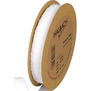 Halbach Seidenbänder Cinta decorativa de tela de peluche, ancho: 20 mm, longitud: 10 m, cinta de piel sintética para manualidades y coser, color: blanco