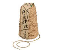 Halbach Seidenbänder Cordón de algodón Reciclado | Ancho 2 mm Longitud 150 Metros | Hilo de algodón sostenible para macramé o Manualidades | Color: Gris Beige